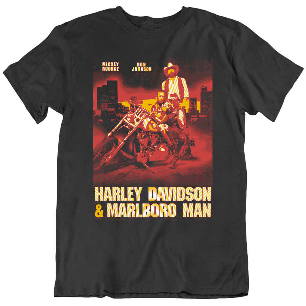 Harley Davidson & The Malboro Man Don Johnson Mickey Rourke Movie T Shirt