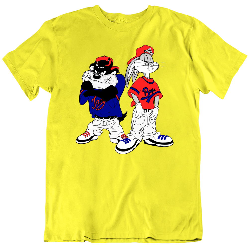 Hip Hop Looney Tunes Bugs Taz 90s Fan T Shirt