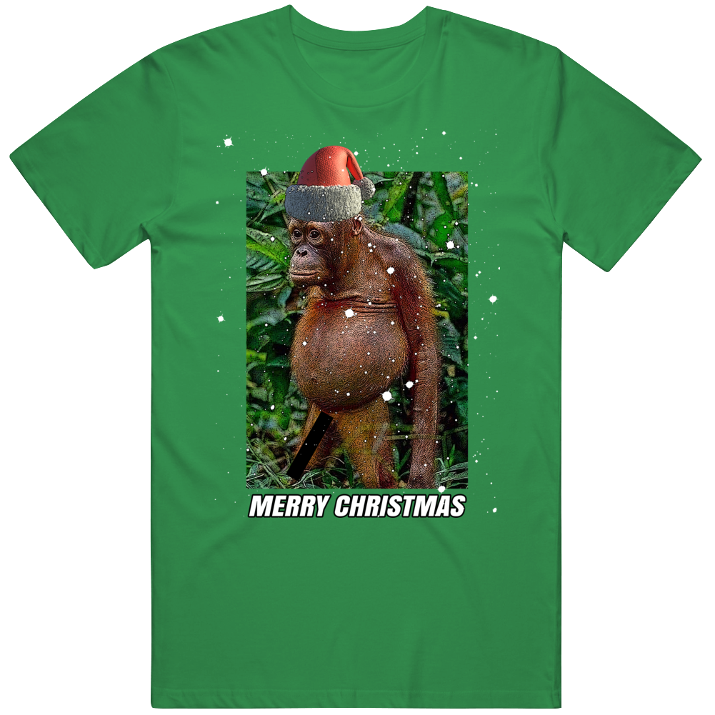 Merry Christmas Cheers Funny Monkey Holidays Prank Parody T Shirt