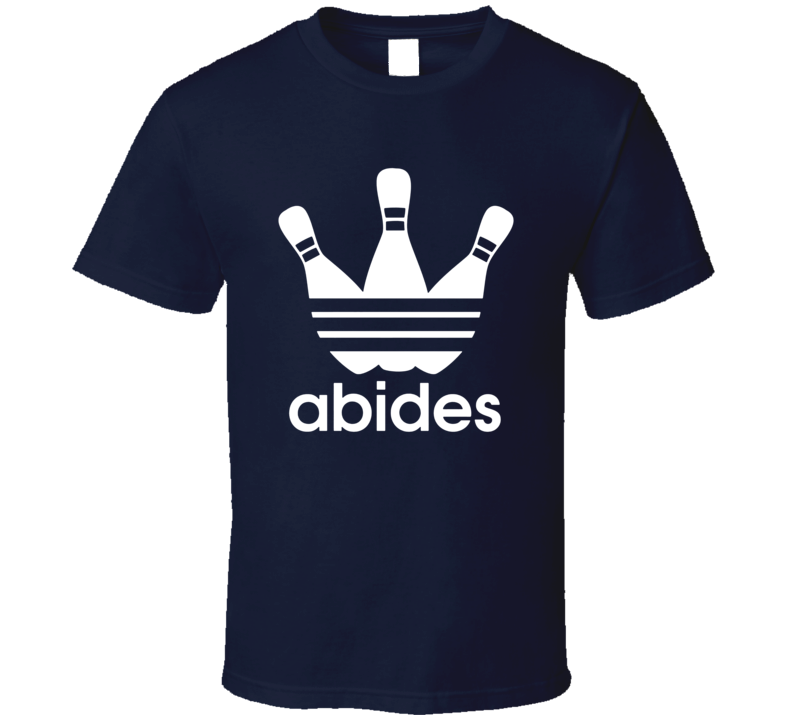 Abides The Dude Abides Funny The Big Lebowski Sport Logo Mashup Parody T Shirt