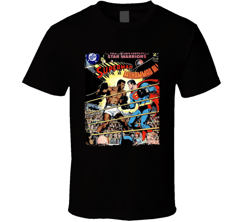 Superman Vs Muhammad Ali Match Boxing Legend Comic Fan T Shirt