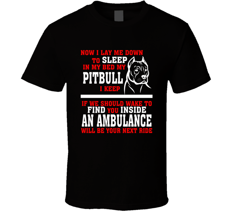 Now I Lay Me Down To Sleep On My Bed My Pitbull Funny Dog Owners T Shirt