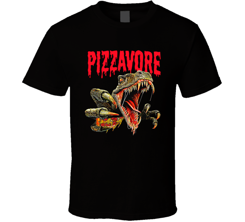 Pizzavore Pizza Eating Dinosaur Funny T Shirt