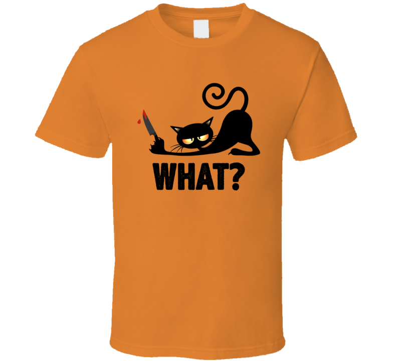 What Guilt Cat With Bloody Knife Funny T Shirt