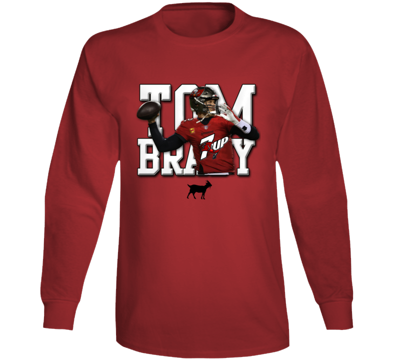 Tom Brady Goat 7 Rings Champs Tampa Fan Long Sleeve T Shirt