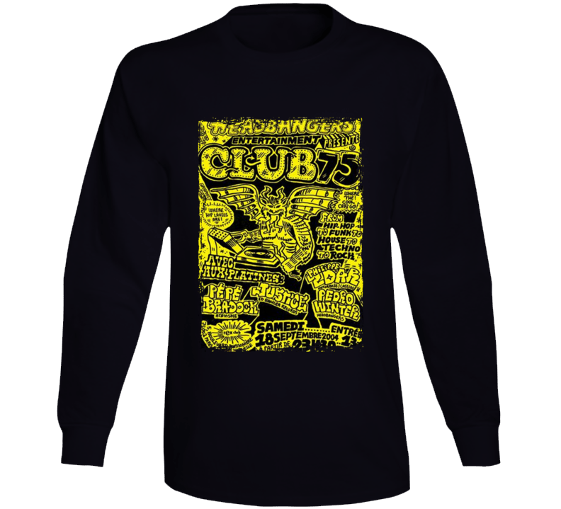 Headbangers Entertainment Club 75 Poster Music Fan Long Sleeve T Shirt