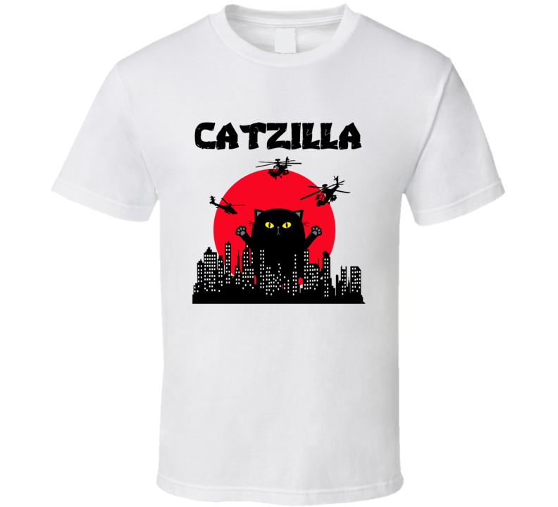 Catzilla Funny Cat Godzilla Mashup T Shirt