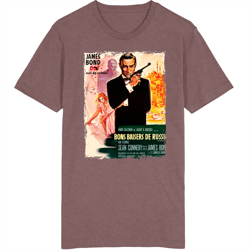 From Russia With Love James Bond French Movie  Fan T Shirt