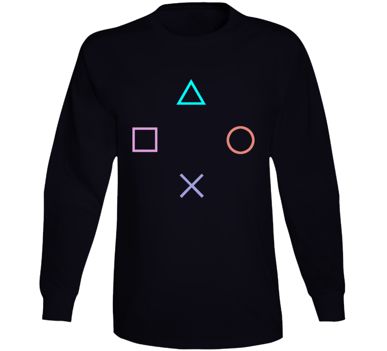 Gamer Controller Symbols Long Sleeve T Shirt