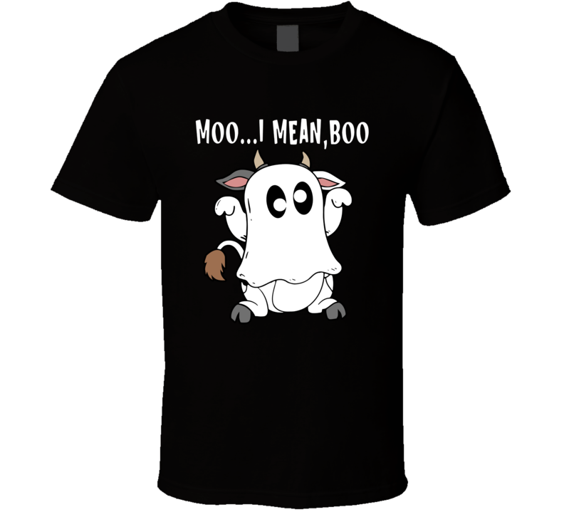 Moo I Mean Boo Ghost Cow Halloween T Shirt