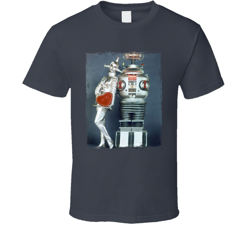 Lost In Space 60s Valentine's Robots T Shirt