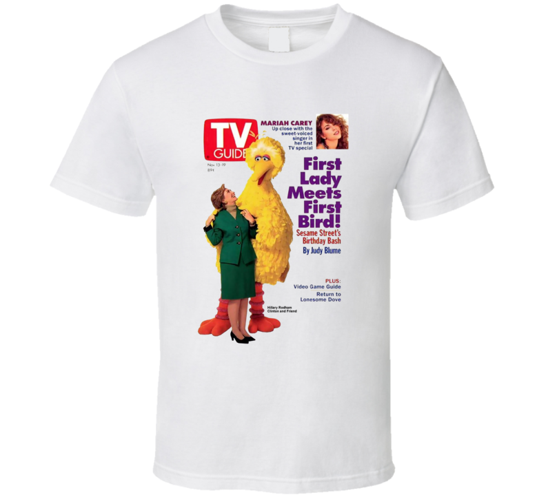 First Lady Meets Big Bird Tv Magazine Cover T Shirt
