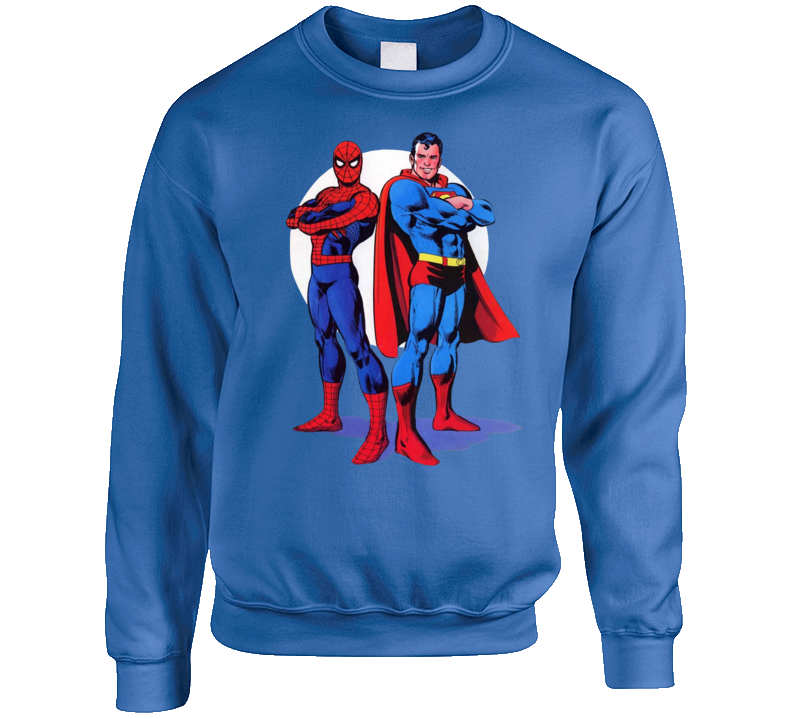 Superman Spiderman Superheroes Crewneck Sweatshirt