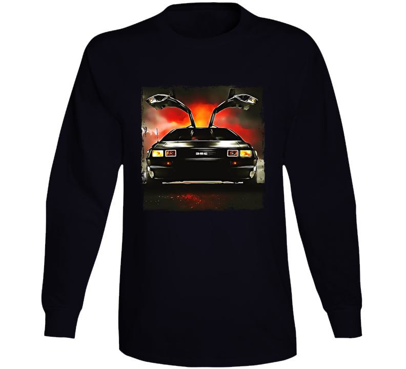 Back To The Future Car Delorean Long Sleeve T Shirt