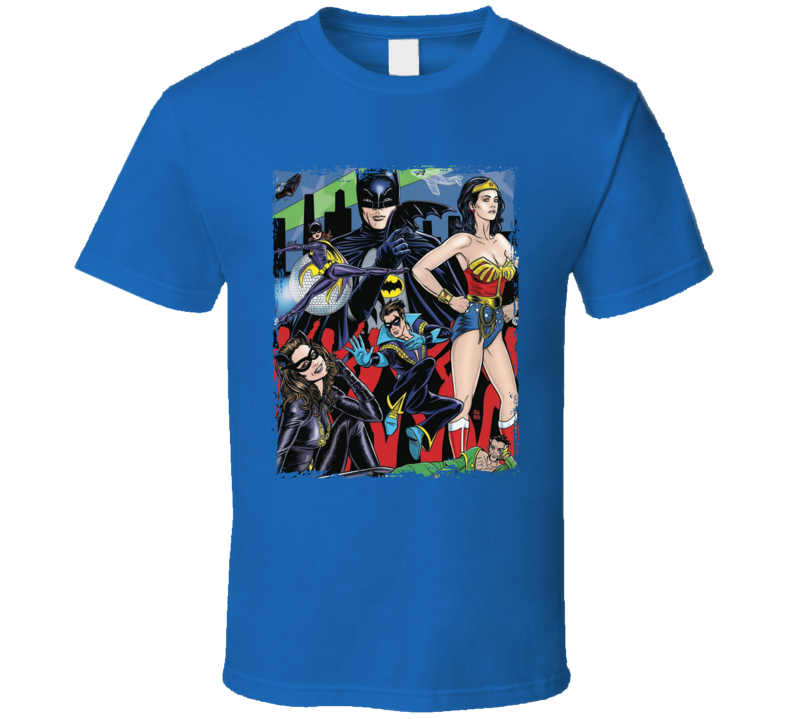 Batman Wonderwoman Catwoman Comic Book Characters T Shirt