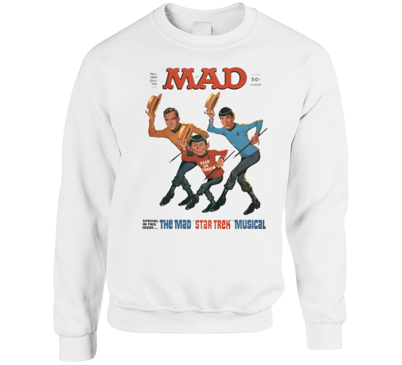 The Mad Start Trek Musical Mad Magazine Cover Crewneck Sweatshirt