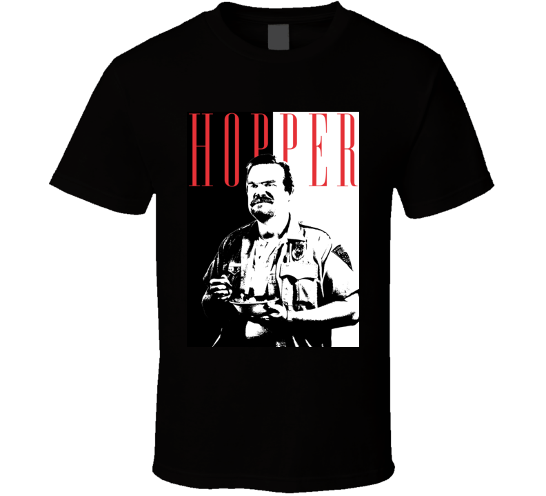 Jim Hopper Stranger Things Scarface Parody T Shirt