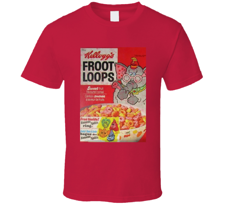 Froot Loops Banana Splits Character Cereal Box T Shirt