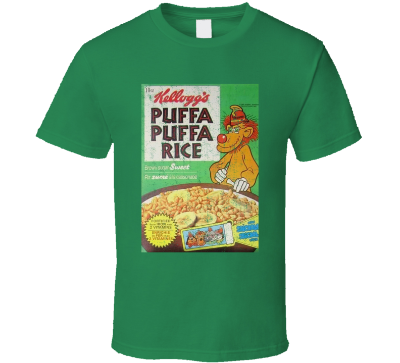 Puffa Puffa Rice Banana Splits Character Cereal Box T Shirt