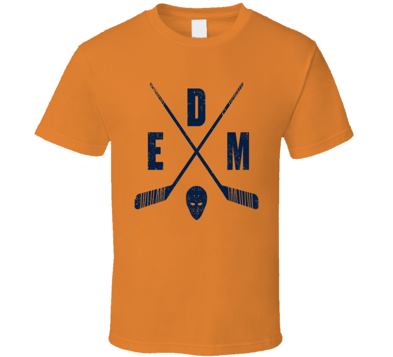 Edm Edmonton Retro Hockey Orange T Shirt