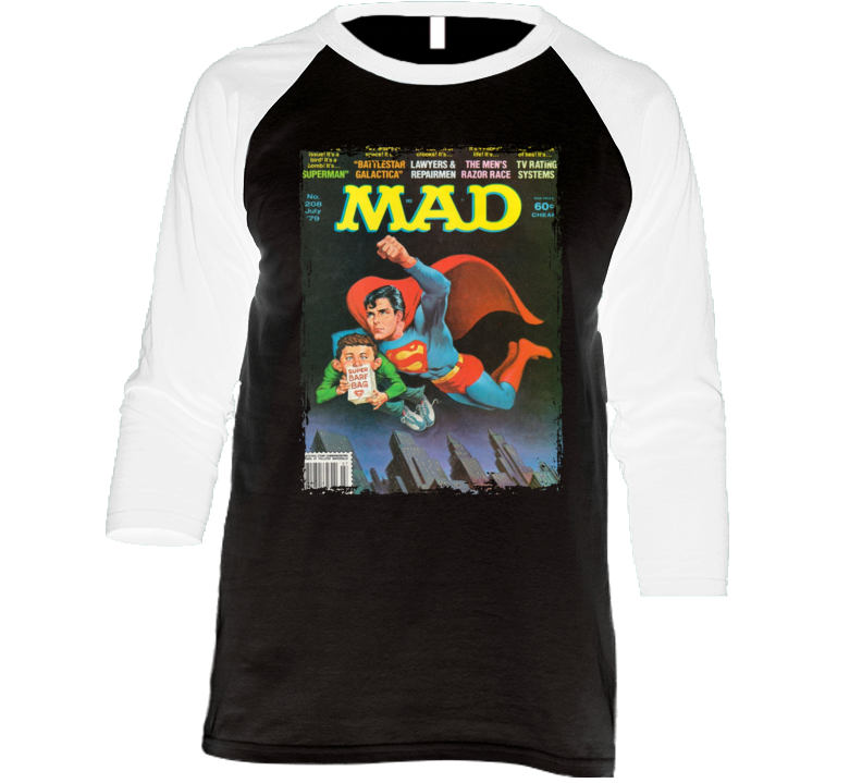 Mad Issue 208 Superman Raglan T Shirt