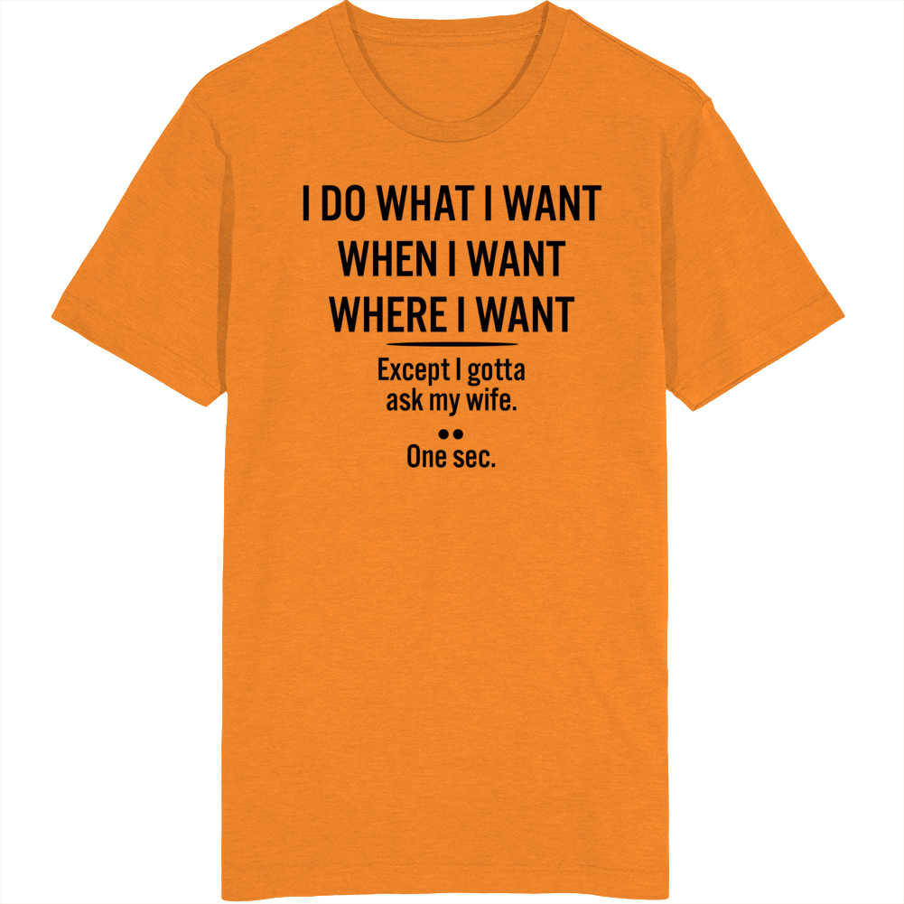 I Do What I Want Except I Gotta Ask My Wife T Shirt