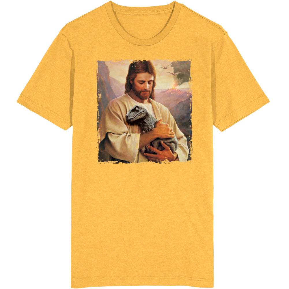 Jesus Holding A Dinosaur T Shirt