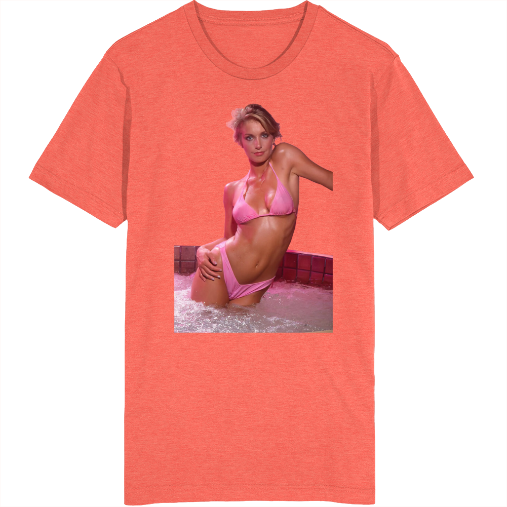 Heather Thomas Pink Bikini Hot Tub T Shirt