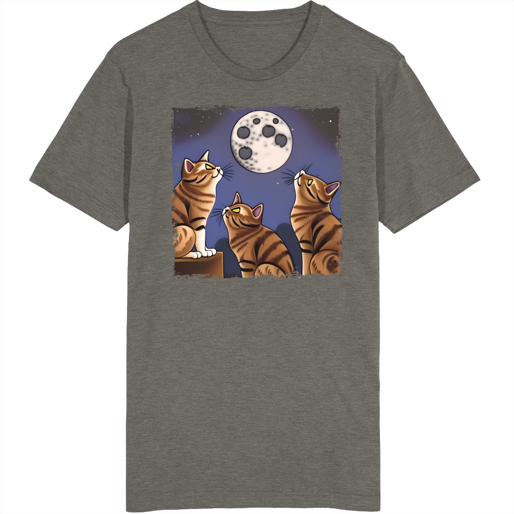Cats Looking At The Moon T Shirt
