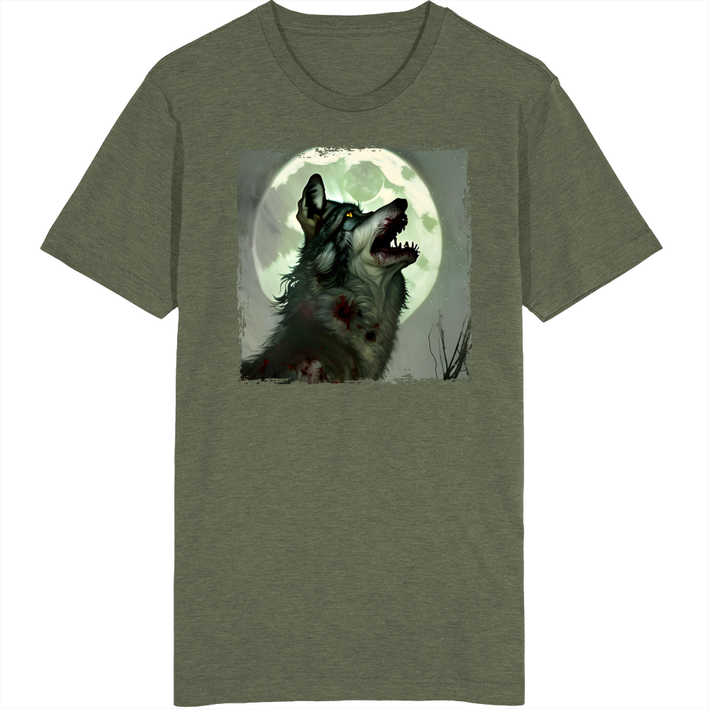 Bloody Wolf Howling At The Moon T Shirt