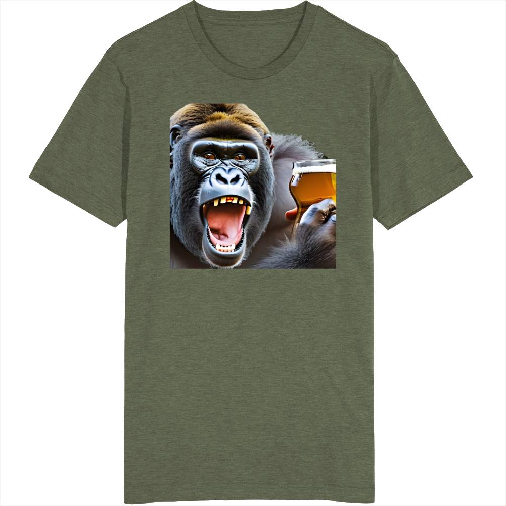 King Kong Having A Beer T Shirt