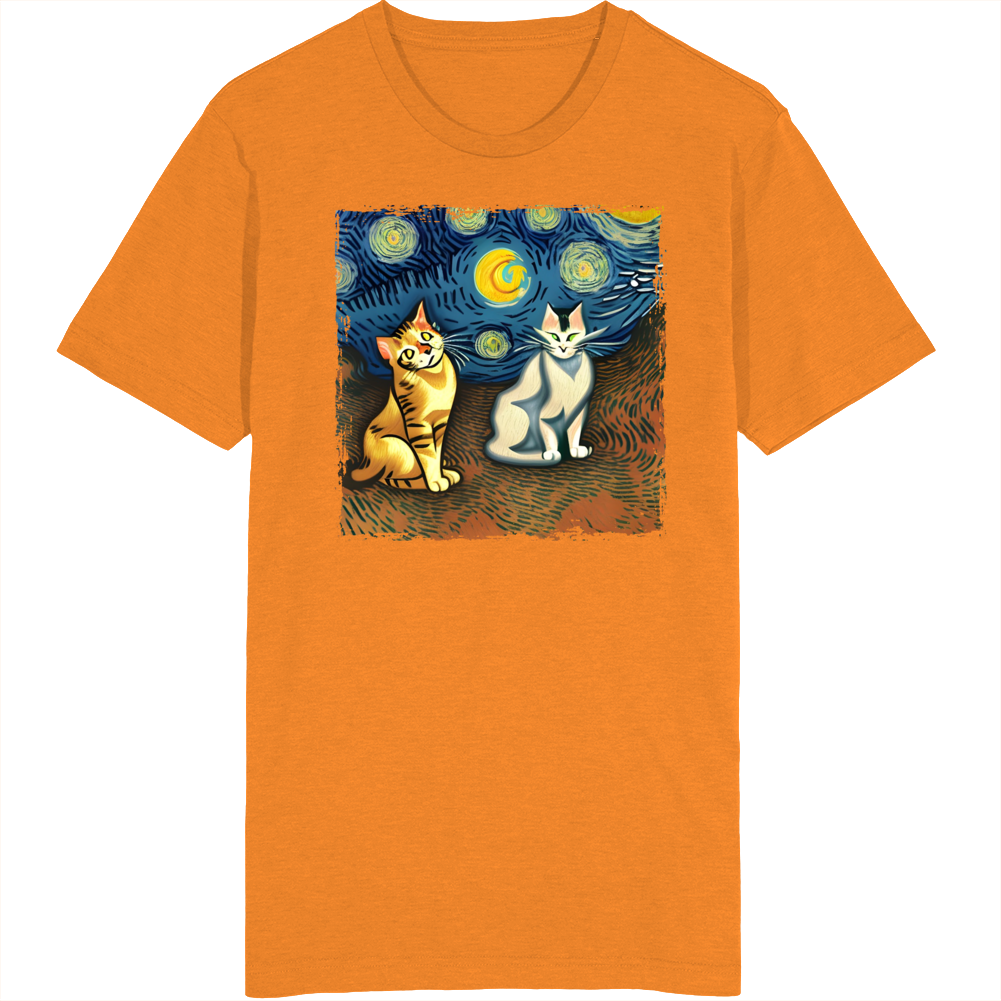 Cat Looking At The Moon T Shirt
