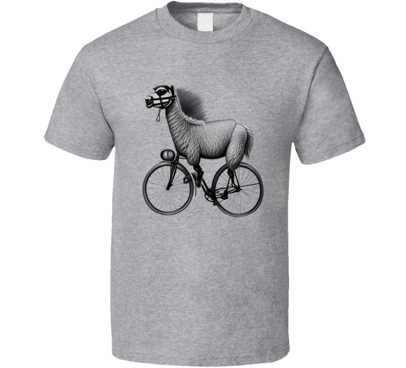 Llama Riding A Bicycle T Shirt
