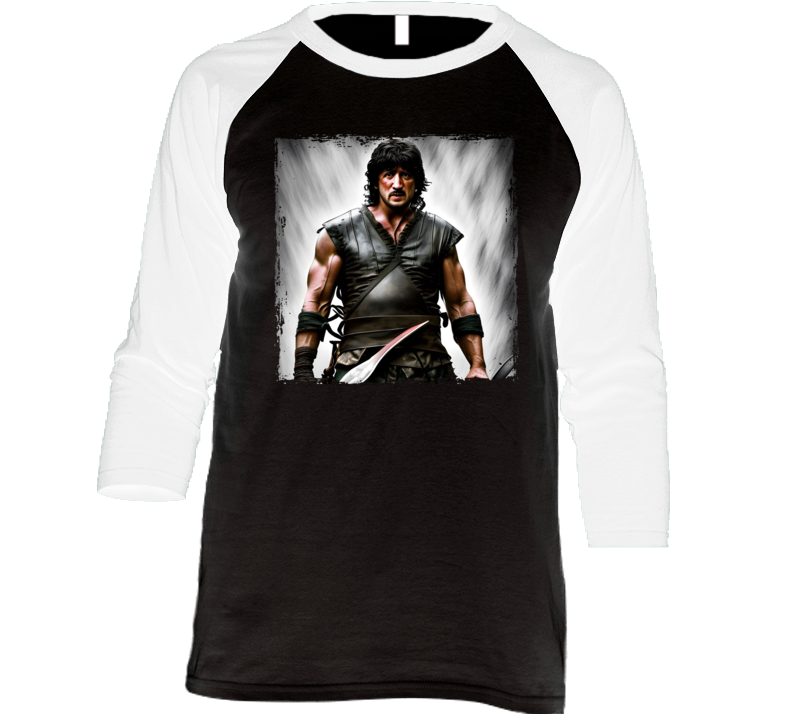 Rambo Got Games Of Thrones Art Mash Up Parody Raglan T Shirt
