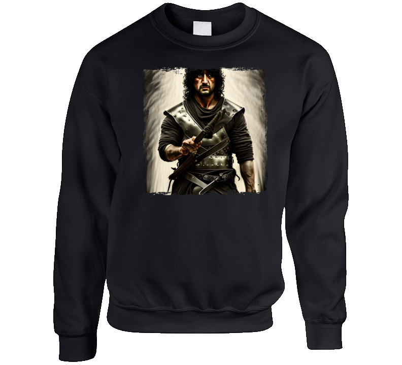 Rambo Games Of Thrones Ai Art Mash Up Parody Crewneck Sweatshirt