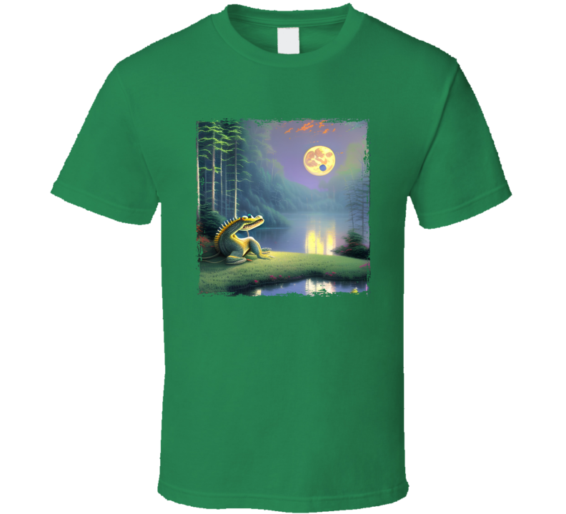Alligator Moon Swamp Dream Art T Shirt