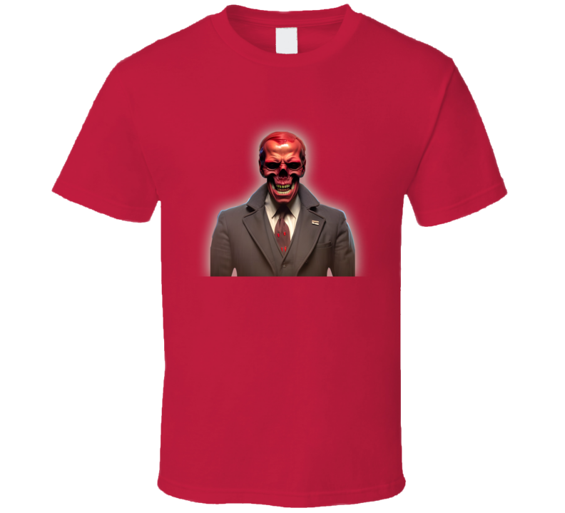 Joe Biden Red Skull Parody T Shirt