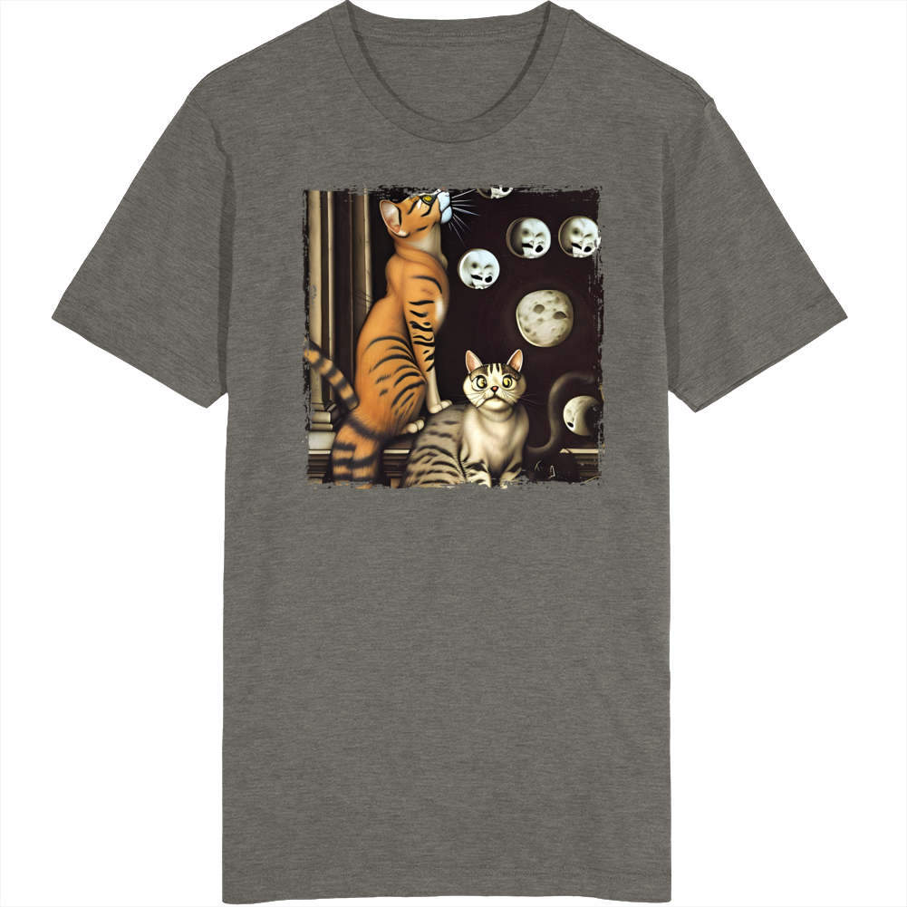 Cats Gazing At The Moon T Shirt