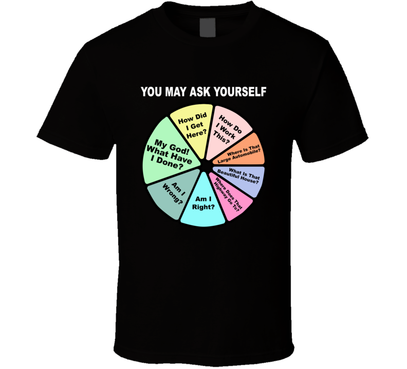 You May Ask Yourself Song Lyrics Pie Chart T Shirt