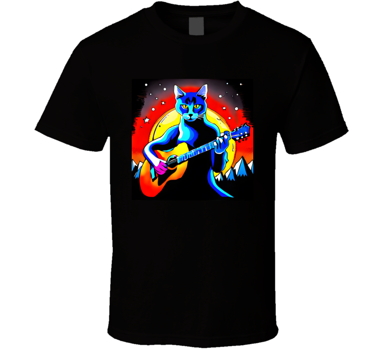 Cat Jamming On The Guitar Funny T Shirt