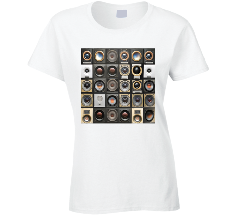 Wall Of Speakers Love Music Ladies T Shirt