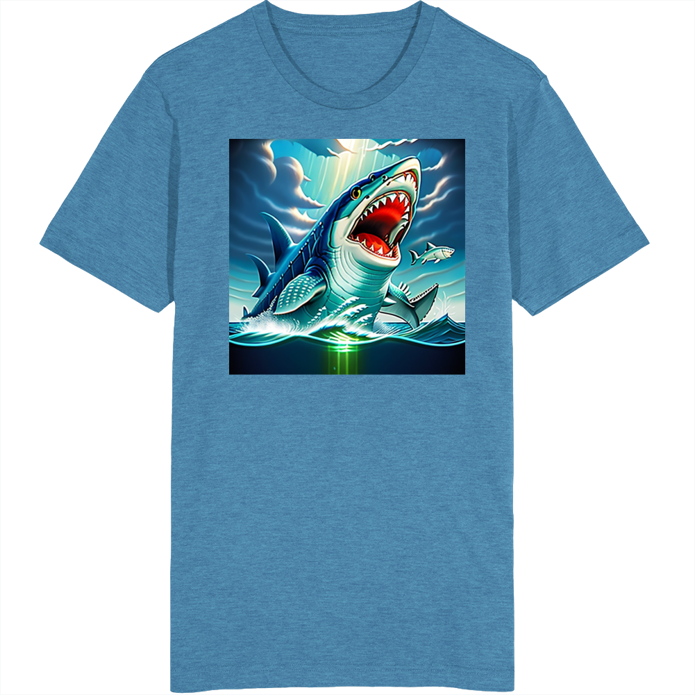 Mutant Shark Feeding Cool Art T Shirt