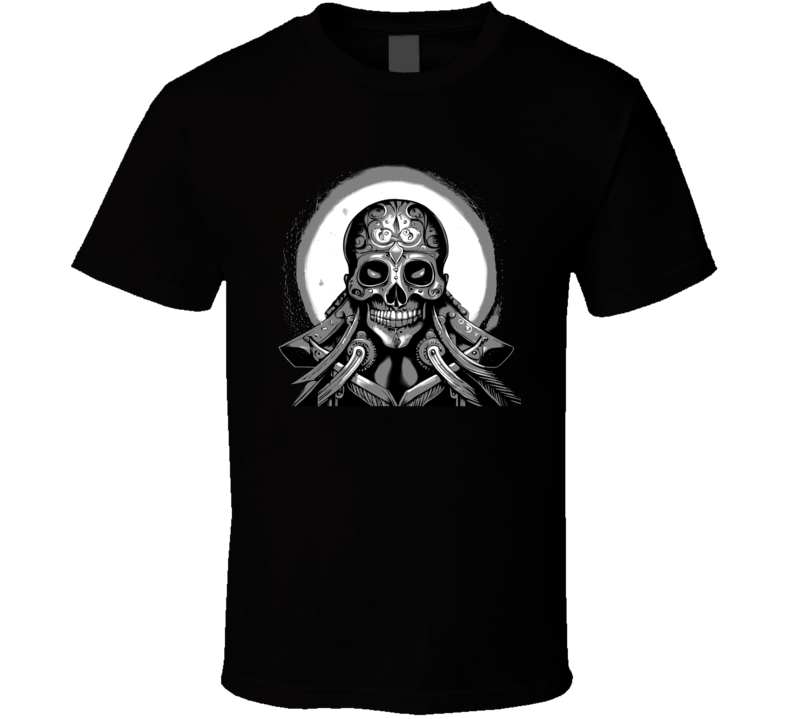 Ancient Carved Skull Warrior Gym T Shirt