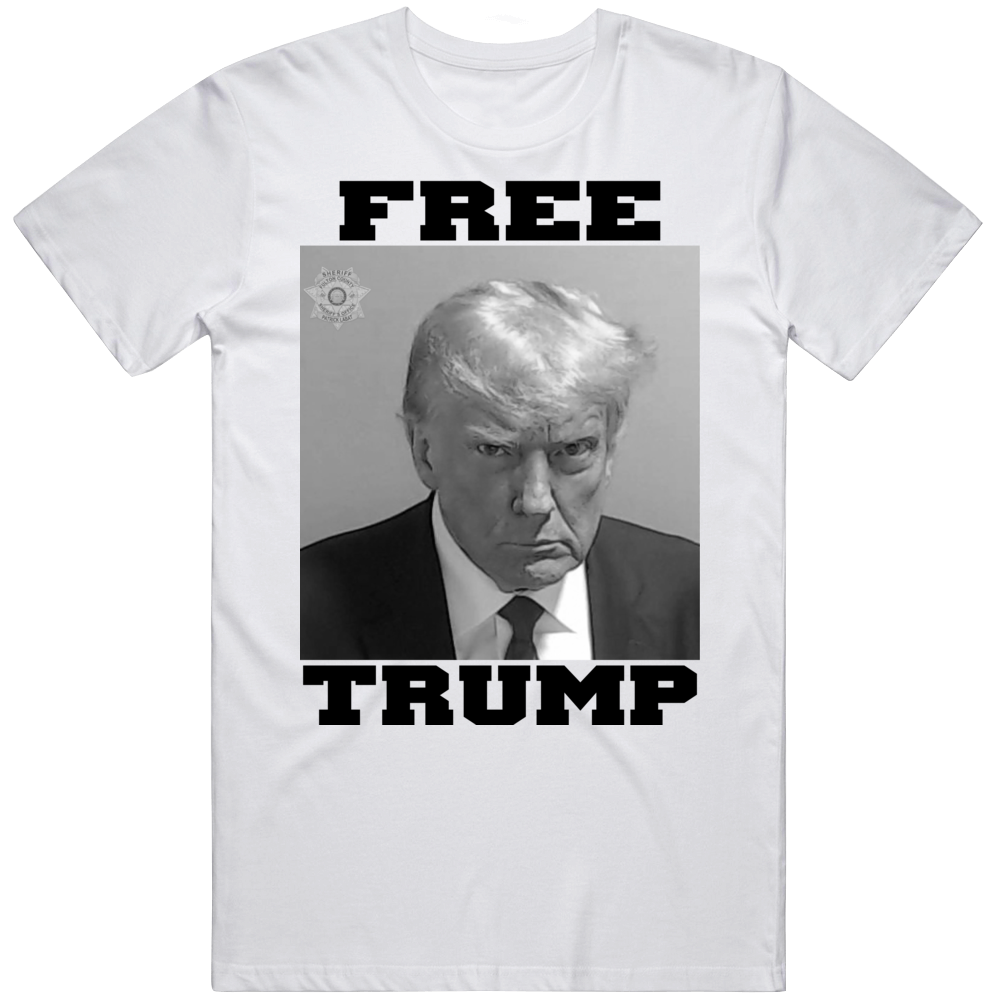 Free Donald Trump Usa President Mugshot Black And White T Shirt