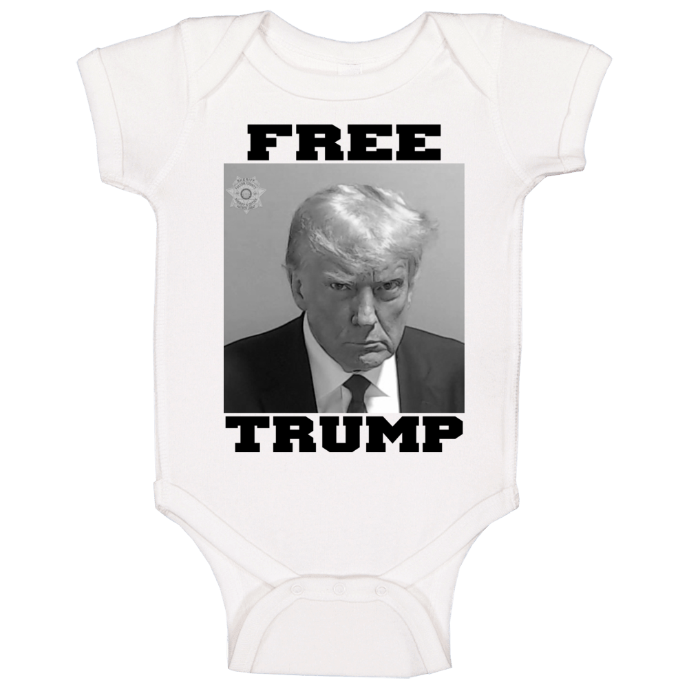 Free Donald Trump Usa President Mugshot Black And White Baby One Piece