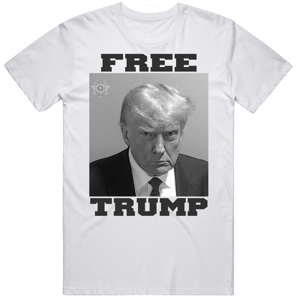 Free Trump Usa President Mugshot Black And White T Shirt