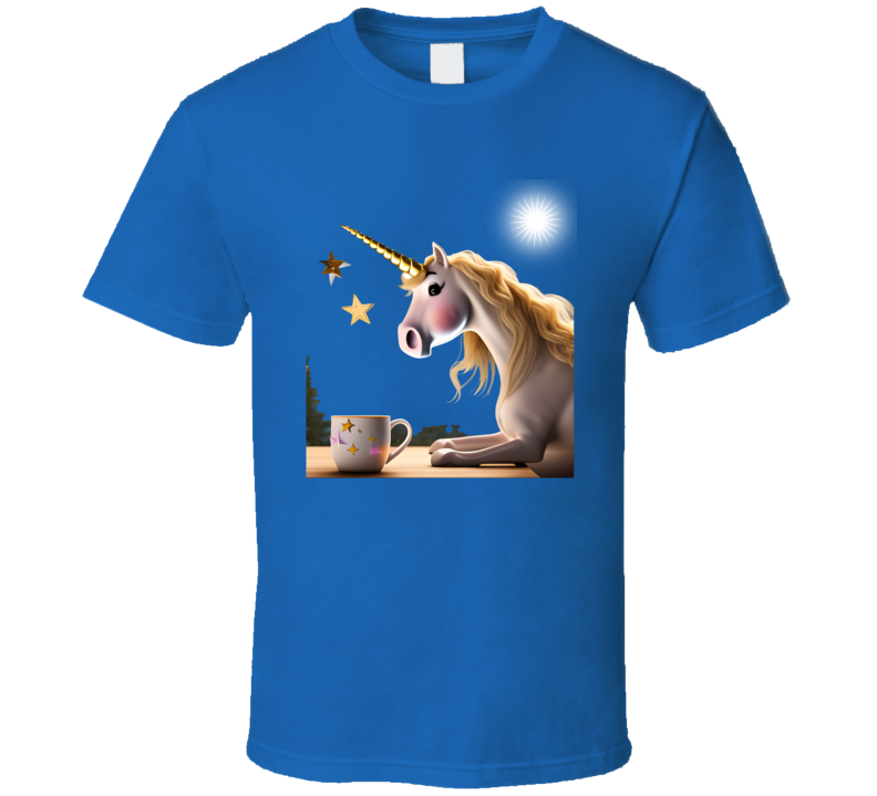 Unicorn Drinking Coffee T Shirt