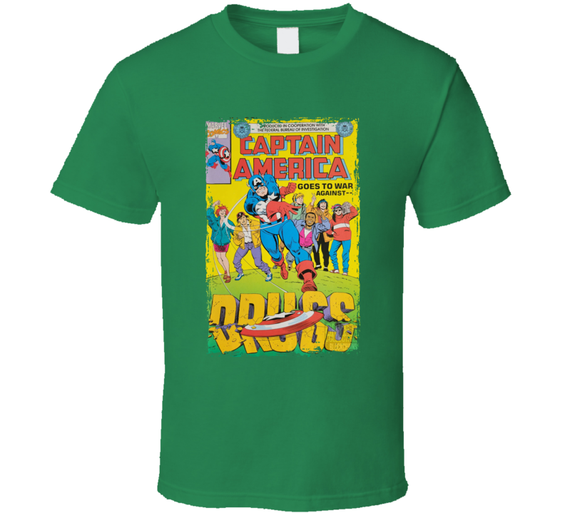 Captain America Goes To War Against Drugs Comic T Shirt