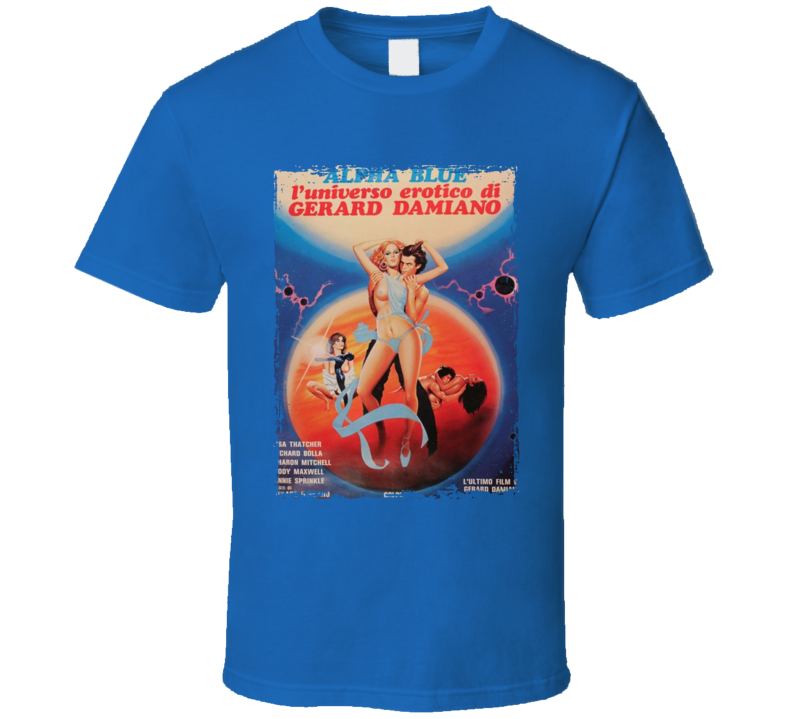 The Satisfiers Of Alpha Blue Italian Poster Adult Film T Shirt