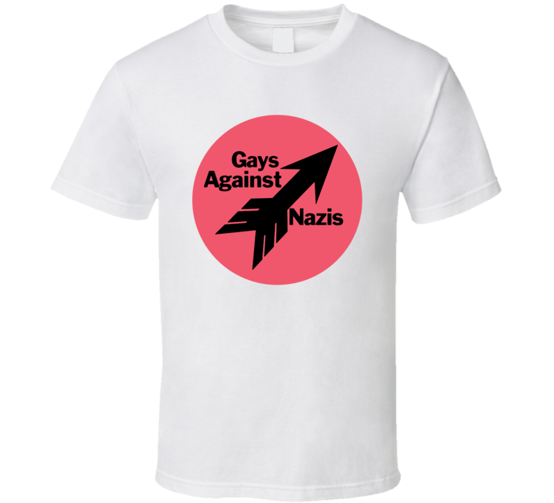 Gays Against Nazis Retro Button T Shirt